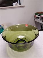 Decorative green glass bowl