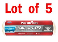 5x Wooster 9" Roller, 3/8" Nap, Pro/Doo-Z, No-Shed