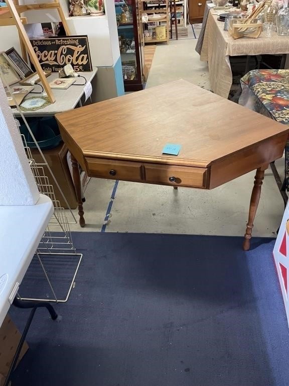 Vintage Wood 3 Leg Corner Table