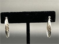 Sterling Silver Hoop Earrings Total Wt. 3.75g