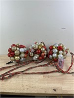 Three Christmas ornament globes