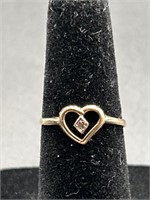 14k Diamond Chip Ring, Size 4,