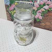 Clear snowman jar