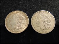 (2) Morgan Silver Dollars 1921-S,  1921