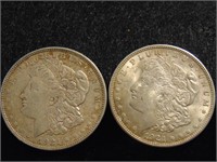 (2) Morgan Silver Dollars, 1921, 1921-D