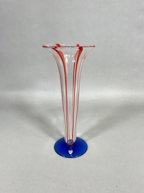 Orrefors Sweden Ribbon Glass Vase