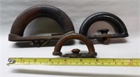 3 Small Wood Iron Handles