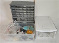 Storage "Case" w/ Many Drawers, Huge Lot Of Beads