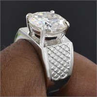 APPR $4500 Moissanite Ring 9.95 Ct 925 Silver