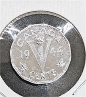 1944 Canadian Steel 5-Cent Coin