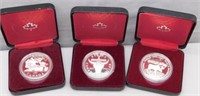 Canada 1981, 1982, 1985 Cased Proof Silver