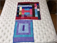 Handmade Baby Quilts #26 Shades of Purple/Green