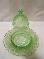 Tiara Glass Chantilly Covered Cheese Butter Dish