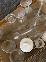 2 box lot of assorted glassware and more
