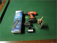 Grease Gun, Cordless Drill w/Battery & Charger,