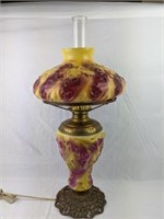 Antique Goofus Glass Parlor Lamp