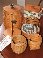 (6) Longaberger baskets in various sizes and