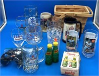 Assorted Lot Of Beer Glasses And Stein