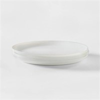 Glass Dinner Plates 10.7 White Set of 6
