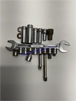 Snap On assorted sockets , wrenches, extensions