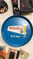Ballantine ale & beer round tray dated 1961,