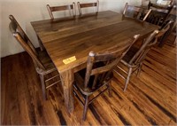 AMISH HAND MADE TABLE (6) CHAIRS