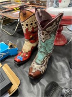 (2) Cowboy Boot Decor