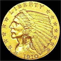 1910 $2.50 Gold Quarter Eagle CLOSELY