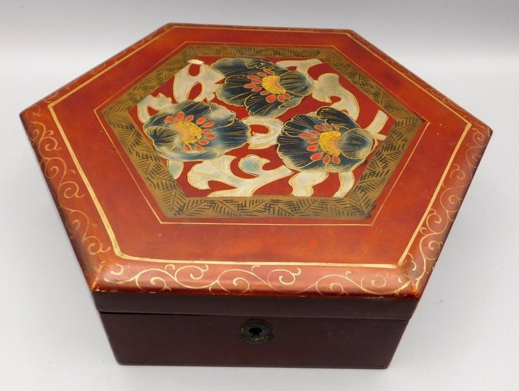 Vintage Japanese Lacquered Wood Box