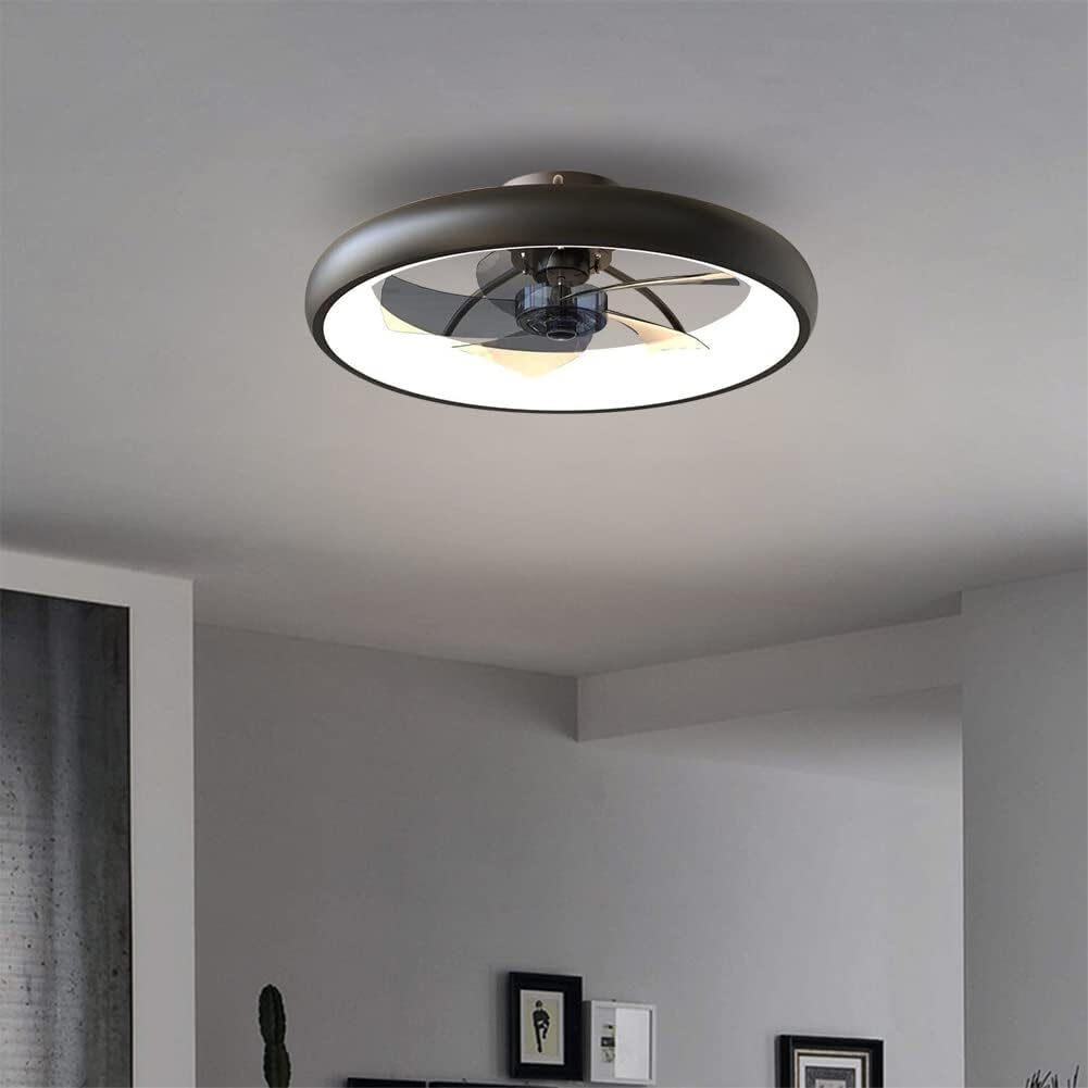 Ceiling Fan w/ Lights, Dimmable LED, 21.5in, Black