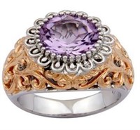 Round 4.50 ct Amethyst Designer Ring