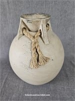 Stoneware Jug w Rope Accent - Vase