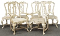 (6) WHITE PAINTED DINING ARMCHAIRS & SIDE CHAIRS