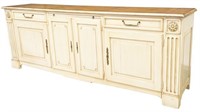 FRENCH RUSTIC PAINTED FRUITWOOD SIDEBOARD