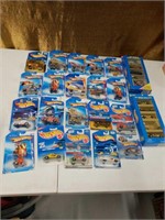 New on card Hot Wheels die cast cars, rail