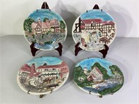 Vintage Hand Painted Scenic Decorative Plates