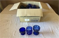 VTG Cobalt Blue Glassware Box Full Lot