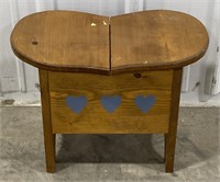 (AB) 
Wooden Heart Shaped Foot Stool with