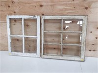 2 vintage farmhouse windows