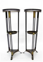 Pair of Tole-Painted Biscuit Stands