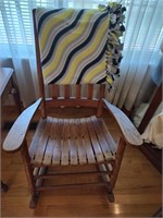 Antique Rocking Chair with Blanket