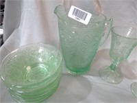 Green Glass Collectible Lot