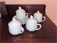 Vintage Porcelain Lidded Chocolate Pots - 4