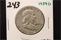 1959 D FRANKLIN HALF DOLLAR COIN