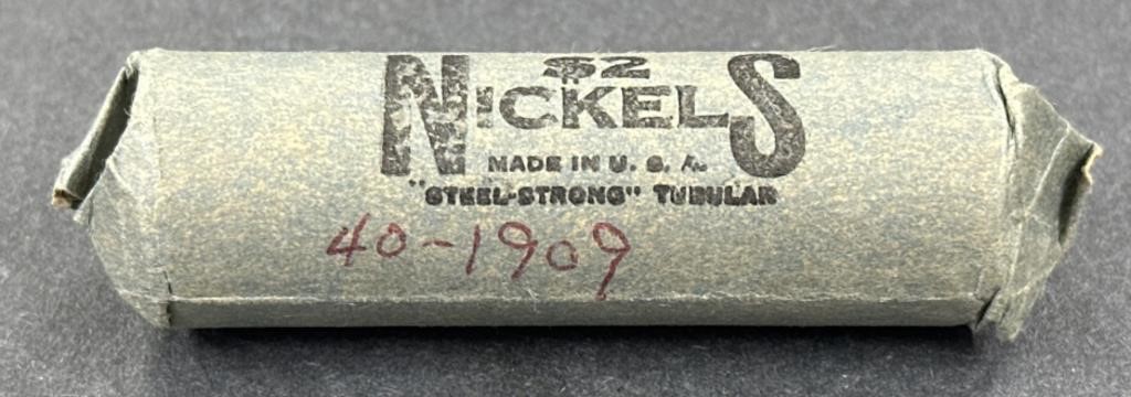 (D) Roll of Circulated 1909 Victory Nickels .