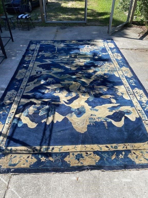 Blue Chinese Nichols Rug "as-is"
