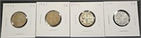 lot of 4 5 cents 1942-43-44-45
