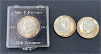 (3) 1964 Kennedy Half Dollars