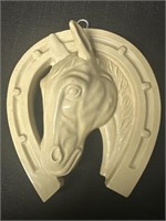 Horse/horseshoe wall pocket, Made in Japan