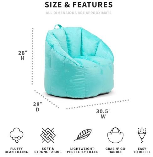 Big Joe Milano Beanbag Chair Mint Plush